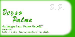 dezso palme business card